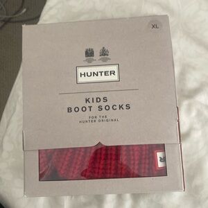 Girls red hunter boot socks